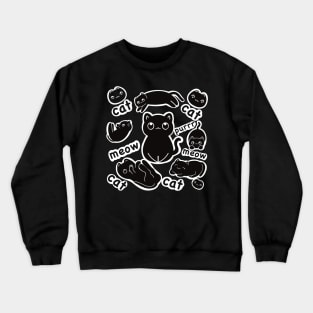 Cute Black Cat Pattern Crewneck Sweatshirt